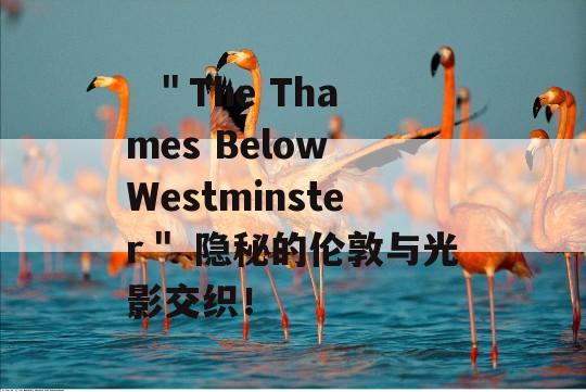   ＂The Thames Below Westminster＂ 隐秘的伦敦与光影交织！