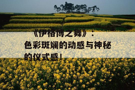   《伊格博之舞》：色彩斑斓的动感与神秘的仪式感！